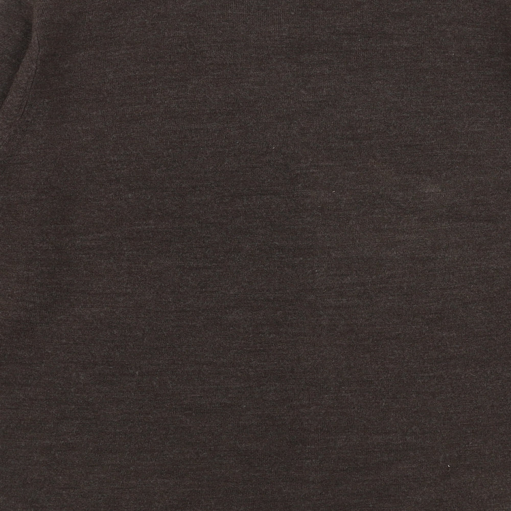 Marks & Spencer Mens Brown V-Neck Acrylic Pullover Jumper Size M