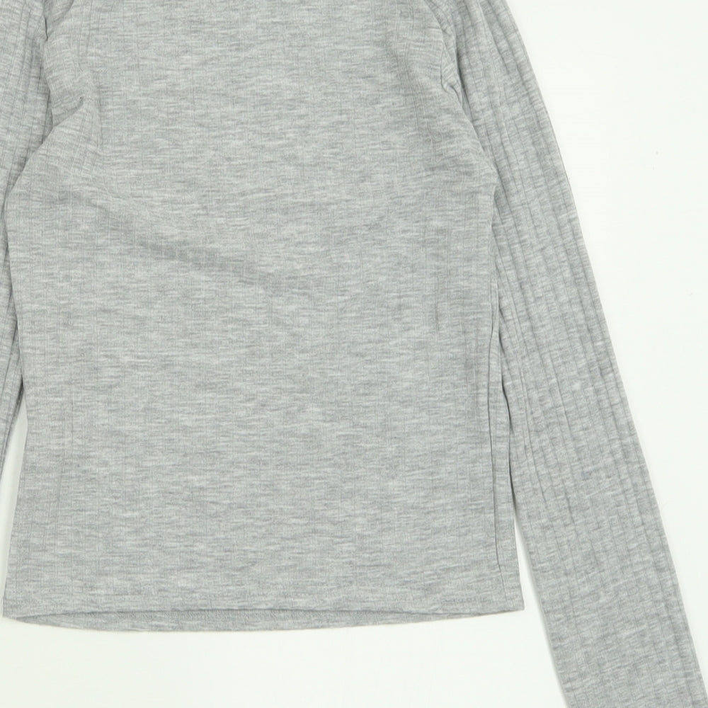 New Look Girls Grey Polyester Basic Casual Size 12-13 Years Crew Neck Pullover