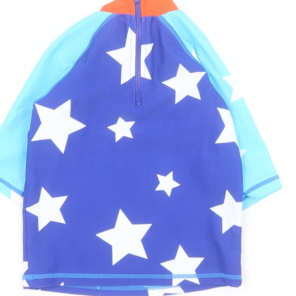 Mini Club Baby Blue Polyamide Basic T-Shirt Size 12-18 Months High Neck Zip - Swimwear