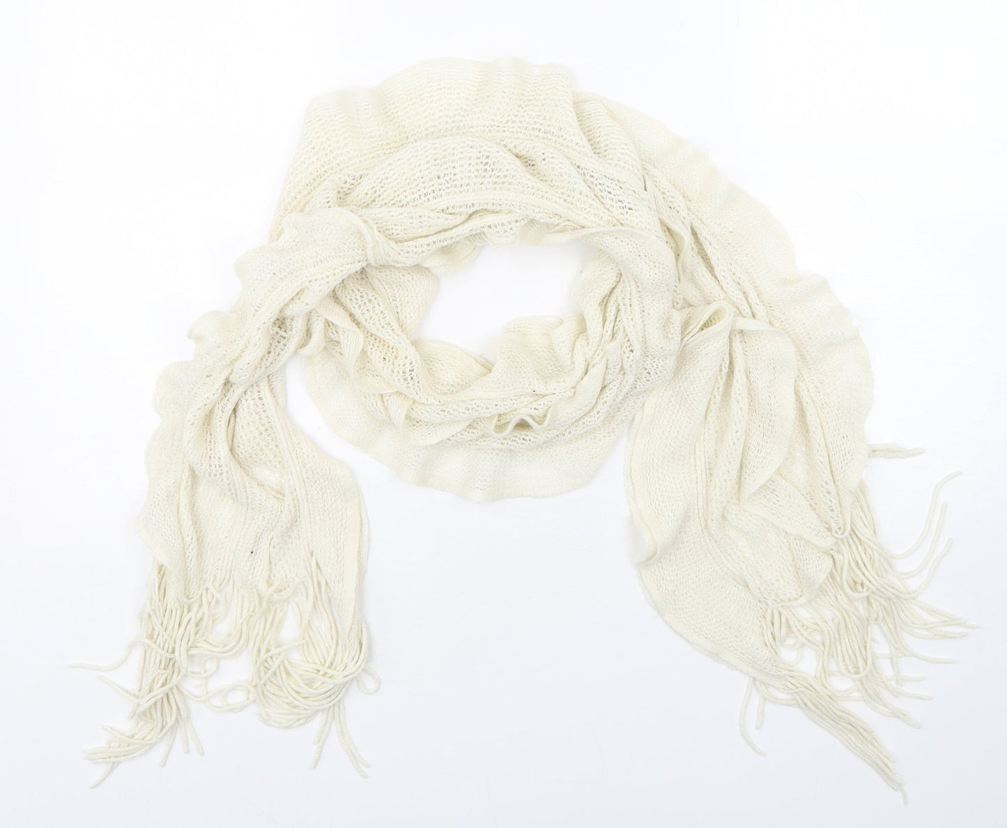 Preworn Womens Ivory Polyester Scarf