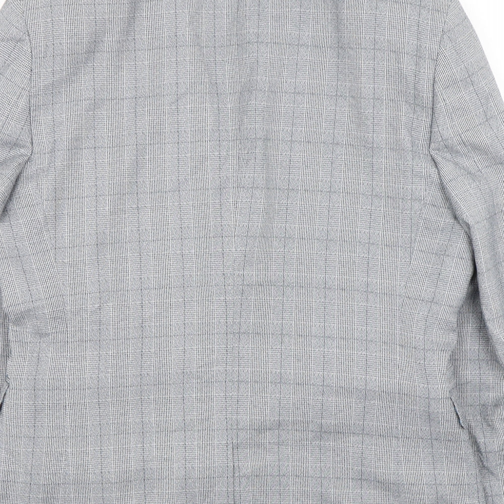 NEXT Mens Grey Houndstooth Polyester Jacket Suit Jacket