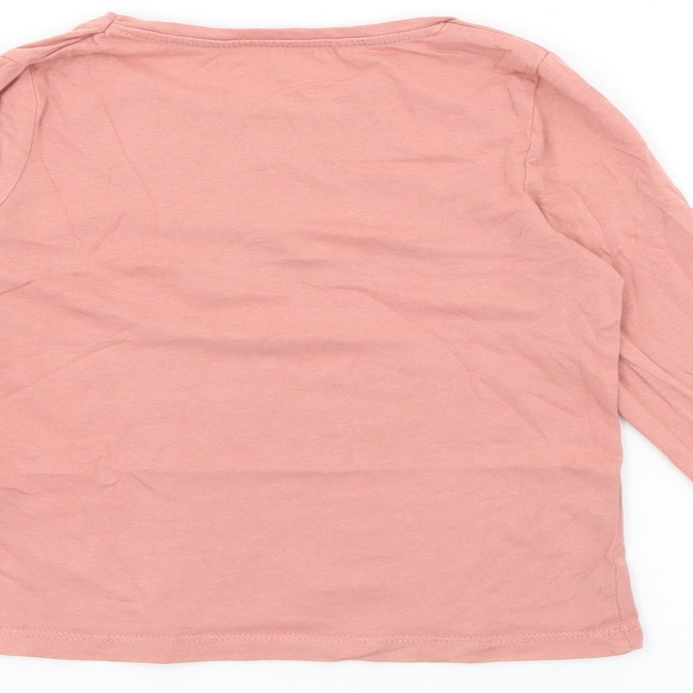 RTR Girls Pink Cotton Pullover T-Shirt Size 5 Years Crew Neck - Squirrel