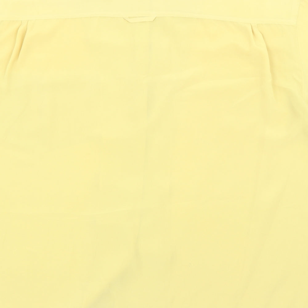 Complete Essentials Womens Yellow Polyester Basic Button-Up Size L Collared