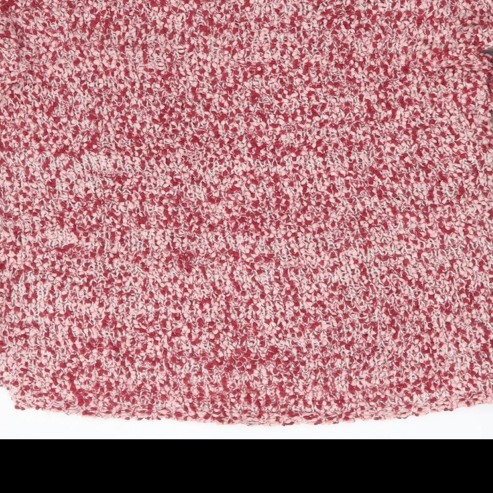 Papaya Womens Red V-Neck Polyester Pullover Jumper Size S