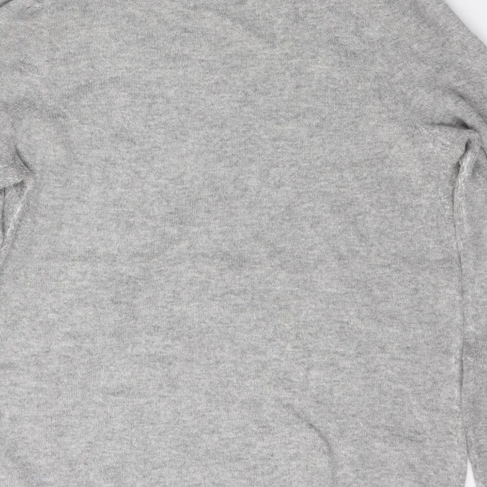 H&M Womens Grey Round Neck Polyamide Pullover Jumper Size L