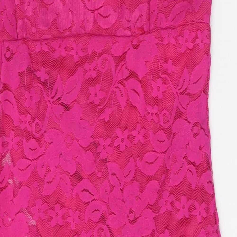 IX London Womens Pink Floral Polyester Pencil Dress Size 12 V-Neck