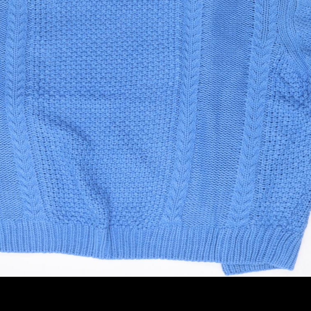 Daphnea Womens Blue V-Neck Acrylic Cardigan Jumper Size M
