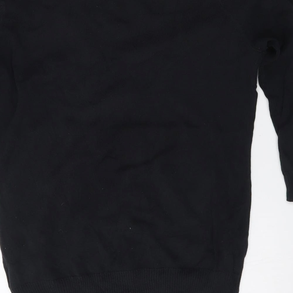 H&M Womens Black V-Neck Cotton Cardigan Jumper Size M