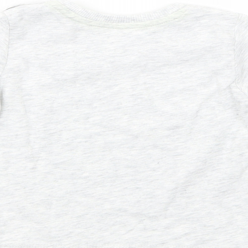 George Baby Grey Cotton Basic T-Shirt Size 3-6 Months Crew Neck Snap