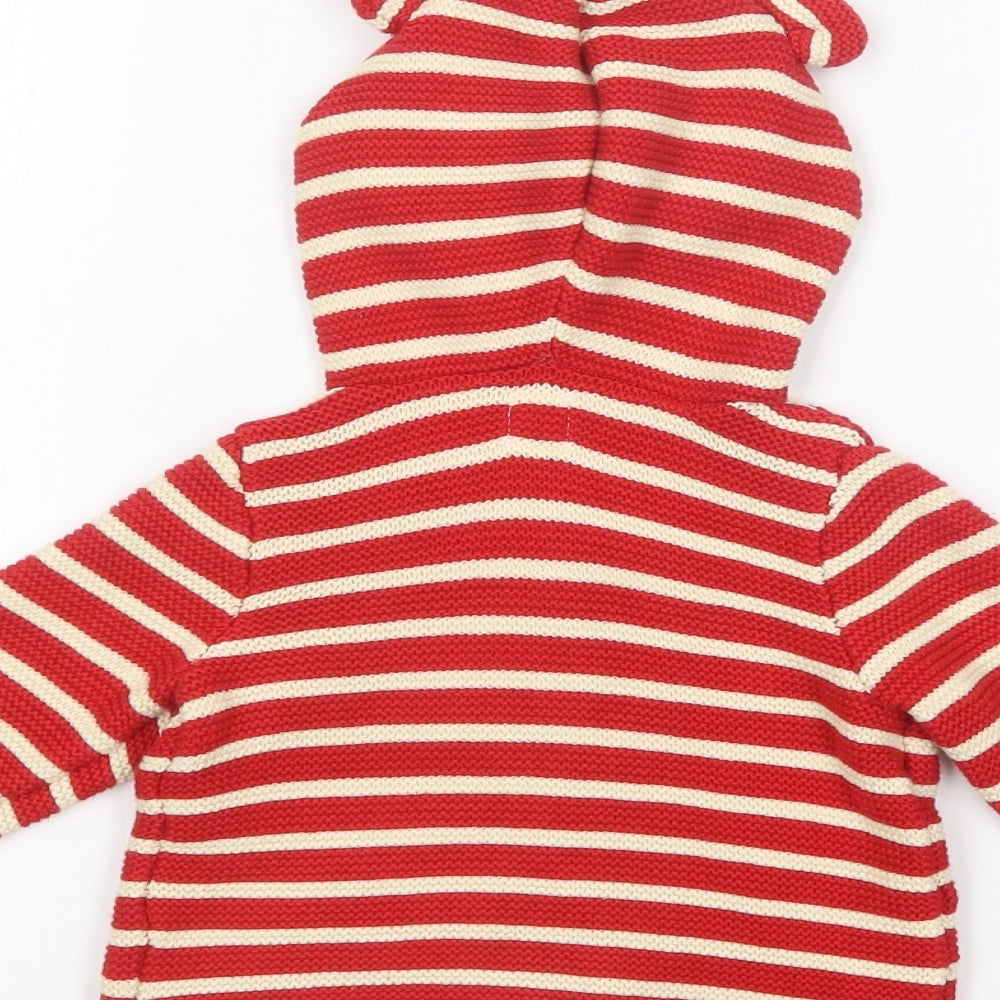 Gap Baby Red Striped Cotton Cardigan Jumper Size 12-18 Months Button