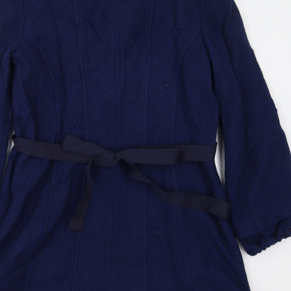 Easy Comfort Womens Blue Pea Coat Coat Size 12 Zip