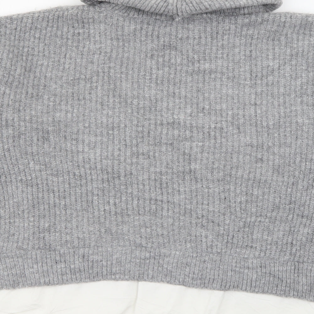 New Look Womens Grey Roll Neck Acrylic Pullover Jumper Size S