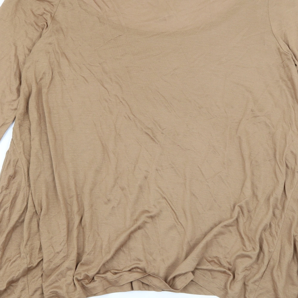 NEXT Womens Brown Scoop Neck Viscose Pullover Jumper Size 10