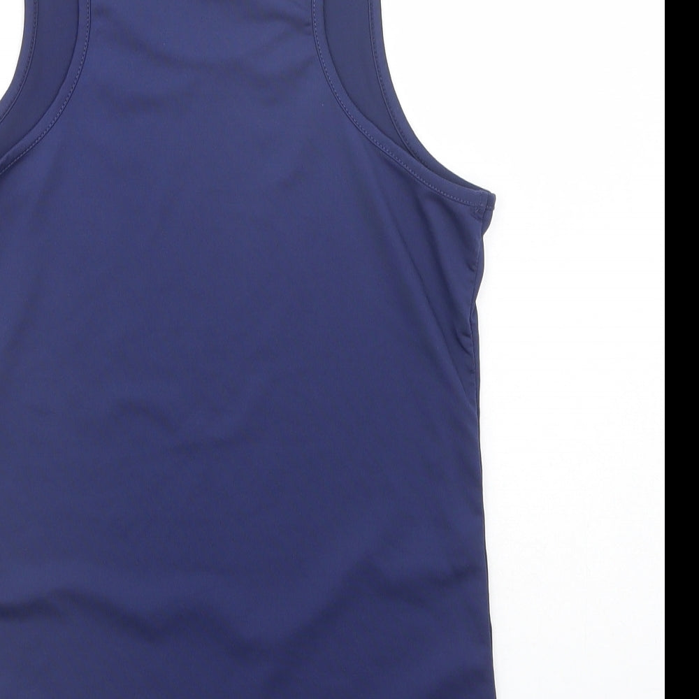 Dunnes Stores Womens Blue Polyester Basic Tank Size S Scoop Neck