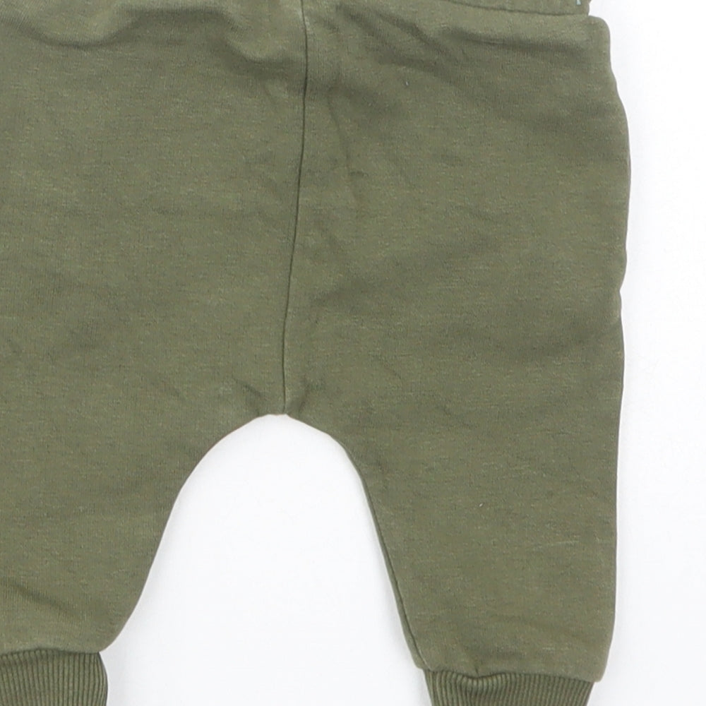 NEXT Baby Green Cotton Pedal Pusher Trousers Size 3-6 Months Drawstring