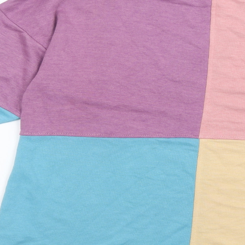 Boohoo Womens Multicoloured Colourblock Polyester Pullover Sweatshirt Size 10 Pullover