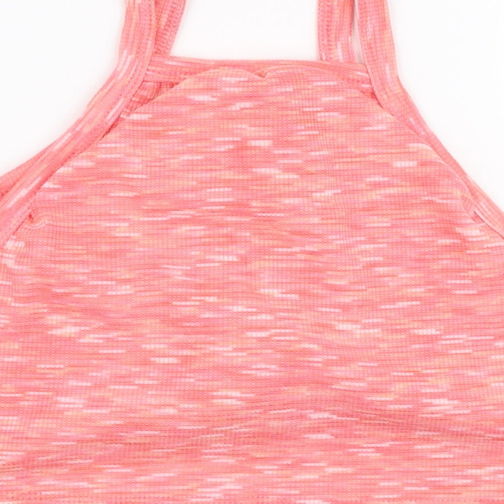 Missy Empire Womens Pink Polyester Cropped Tank Size 10 High Neck
