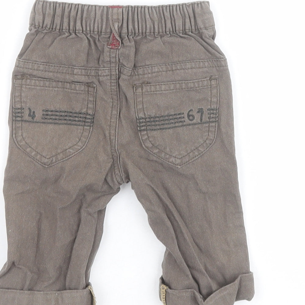 Mamas & Papas Baby Grey 100% Cotton Capri Jeans Size 0-3 Months Snap