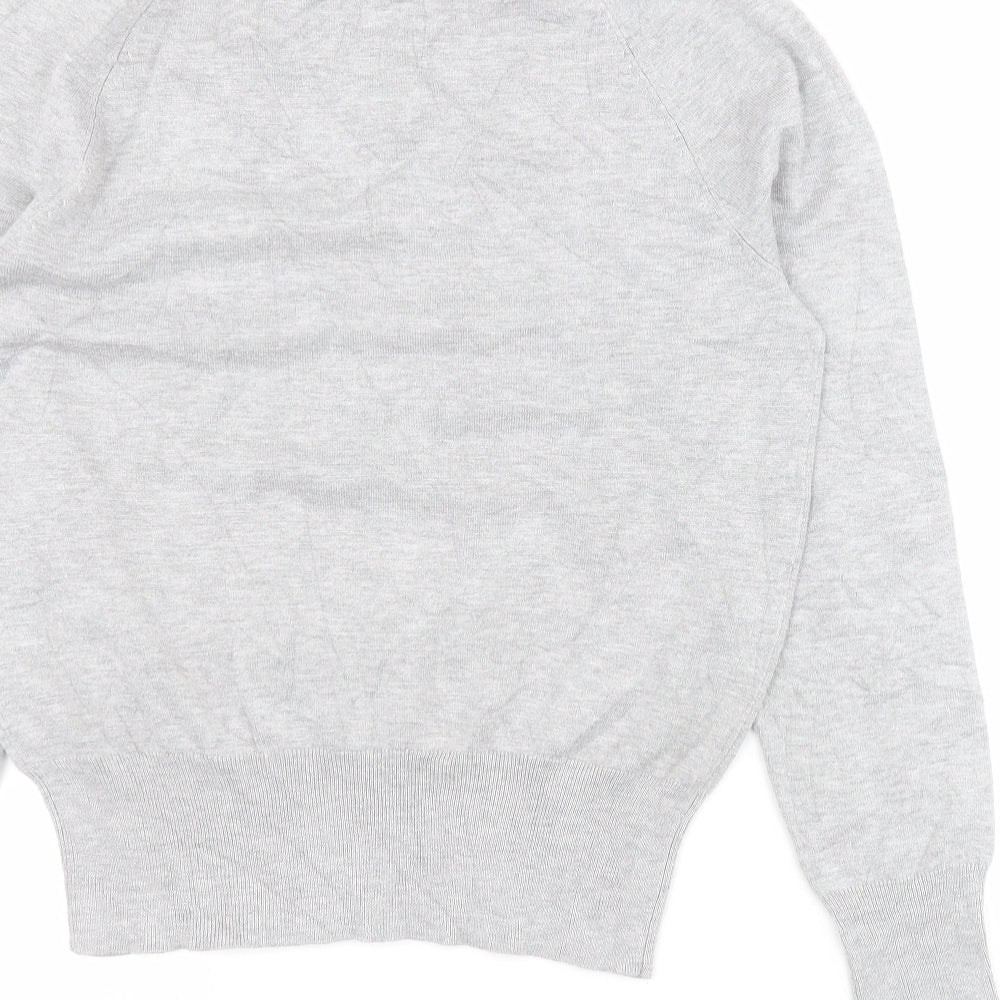 H&M Womens Grey Mock Neck Viscose Pullover Jumper Size XS
