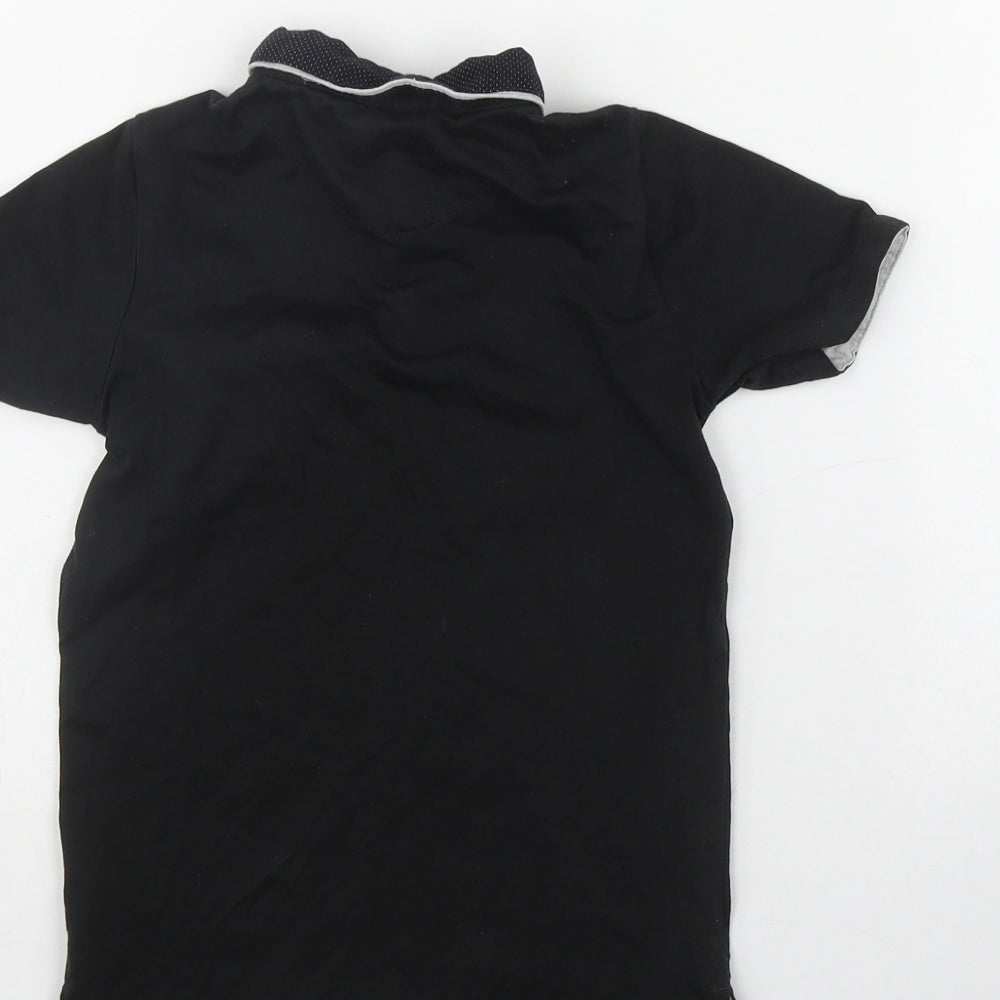 NEXT Boys Black Cotton Basic Polo Size 4 Years Collared Button