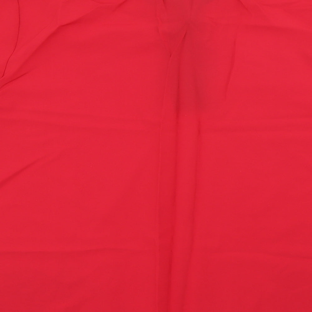 Mr. Max Mens Red Polyester Button-Up Size XL Collared Button