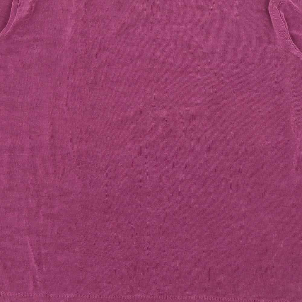 Kim & Co Womens Purple Crew Neck Acetate Pullover Jumper Size L