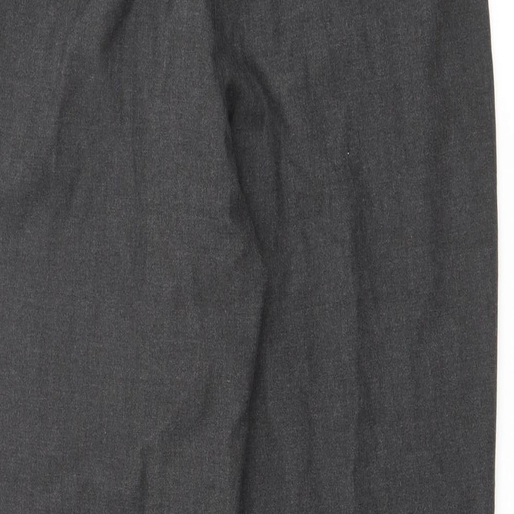 Preworn Mens Grey Polyester Trousers Size 34 in L28 in Regular Button