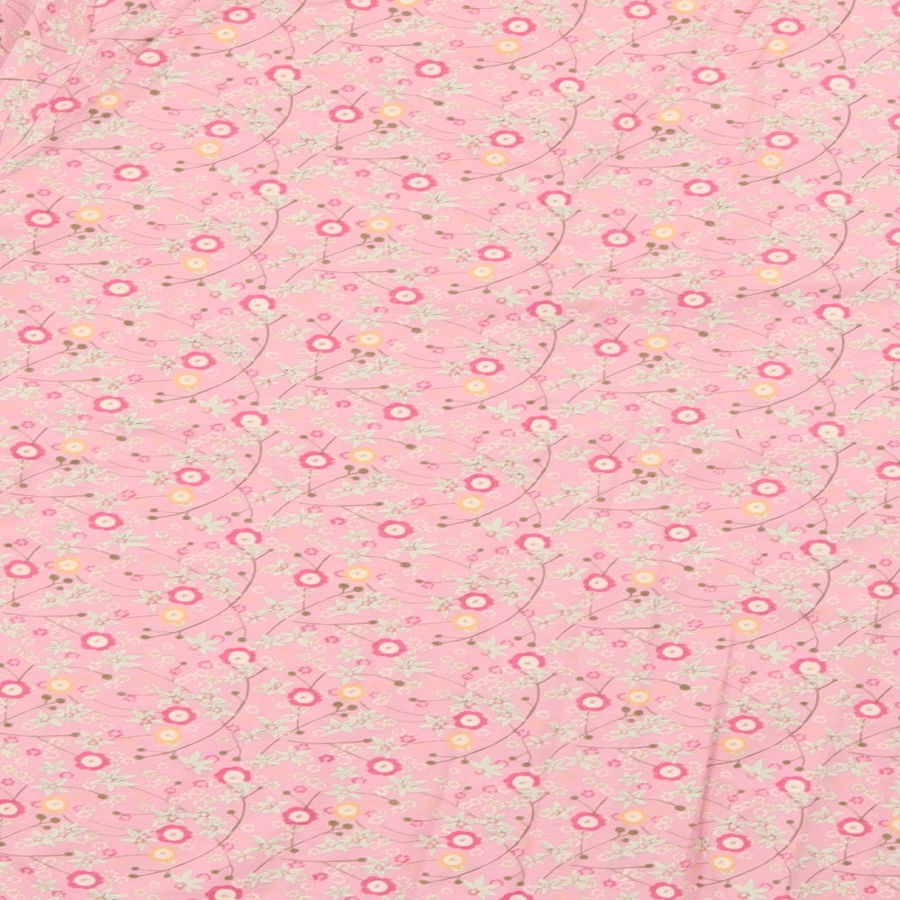 Style Inc Womens Pink Scoop Neck Floral Cotton Pullover Jumper Size L