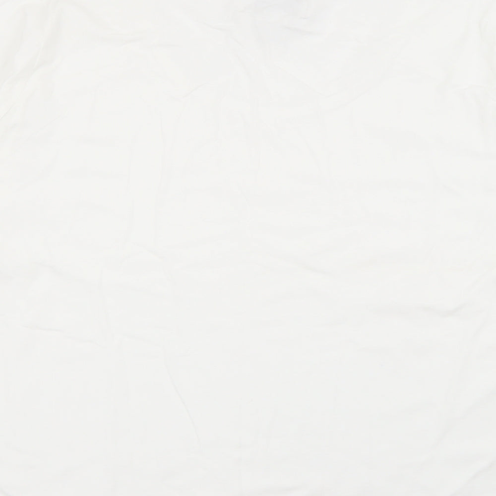 Stle Inc Womens White Scoop Neck Cotton Pullover Jumper Size L