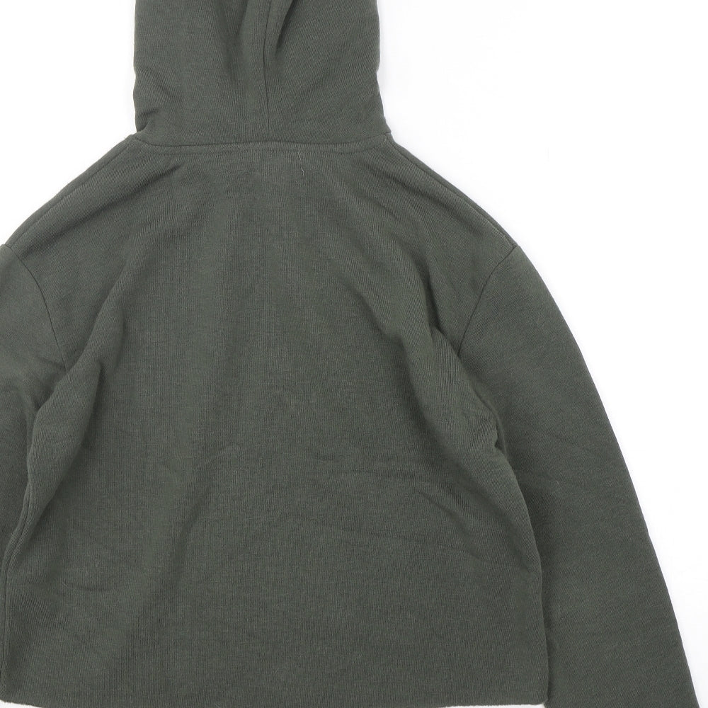 Primark Womens Green Polyester Pullover Hoodie Size 6 - Cropped
