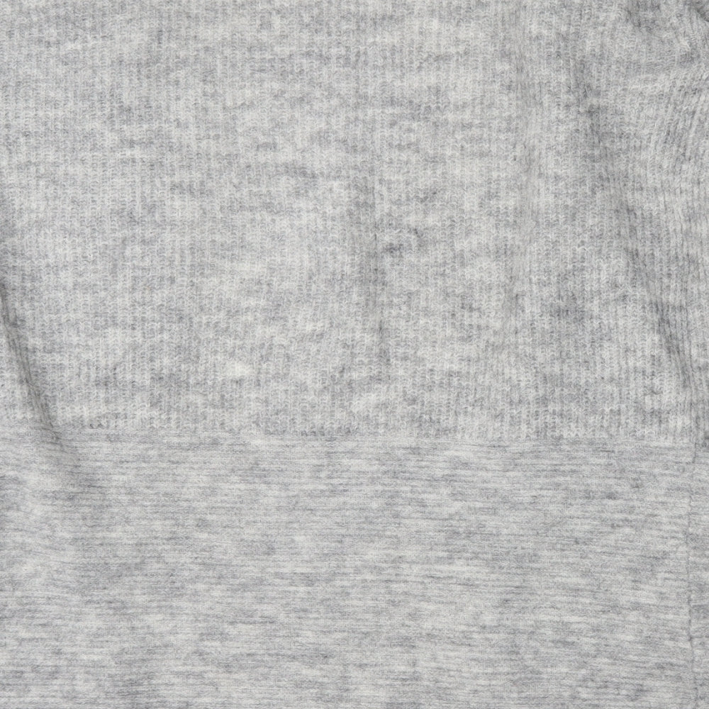 NEXT Womens Grey Round Neck Acrylic Cardigan Jumper Size 12