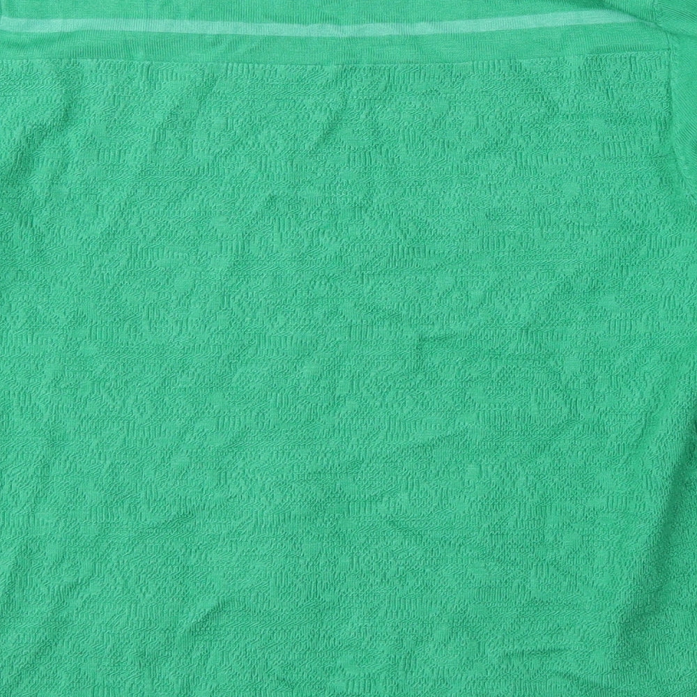 Per Una Womens Green Round Neck Striped Viscose Pullover Jumper Size 12