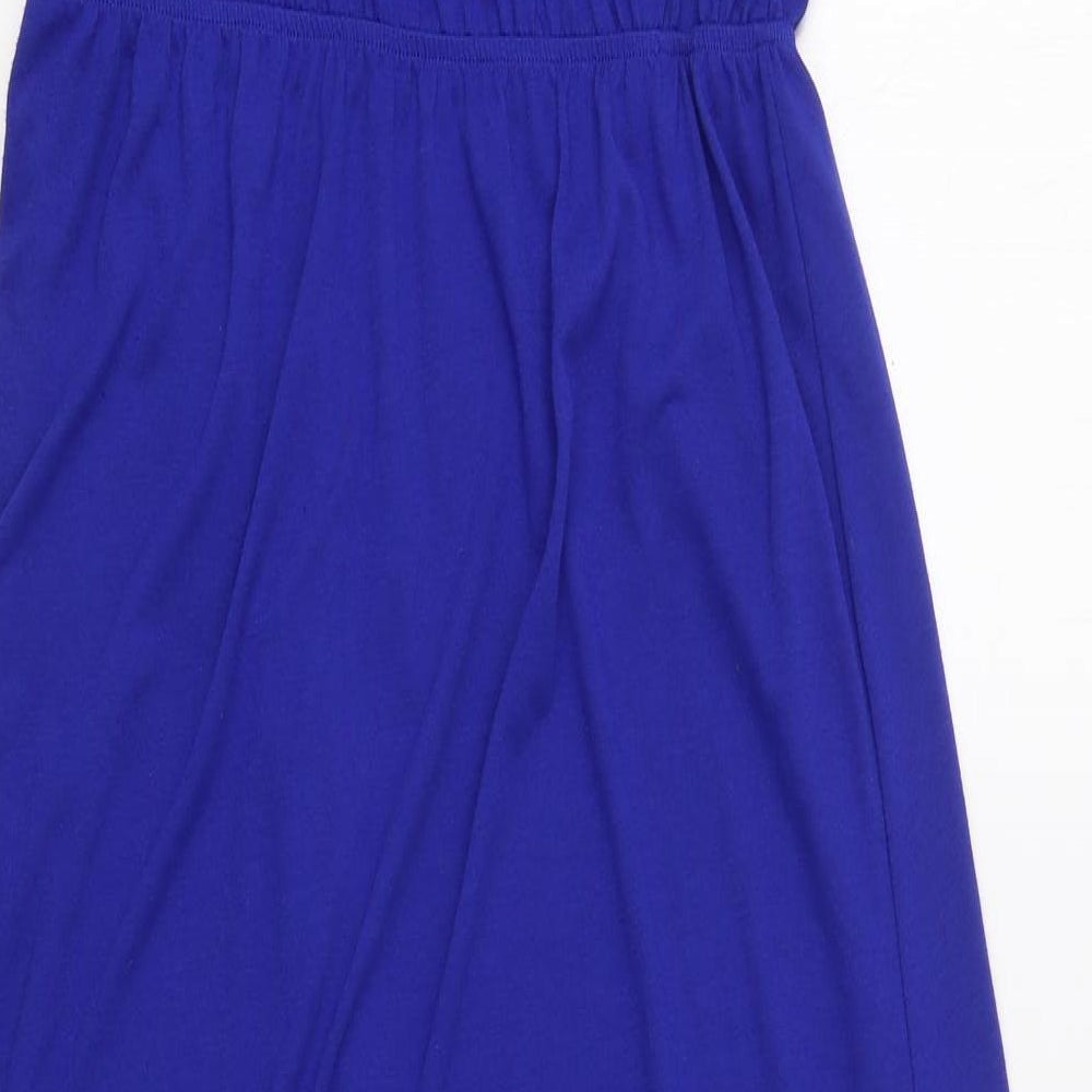 H&M Womens Blue Polyester Maxi Size S Round Neck Pullover