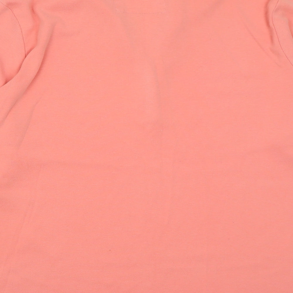 BM Womens Pink Polyester Basic Polo Size L Collared