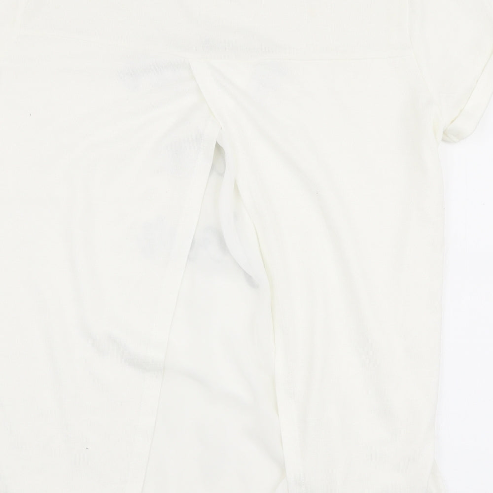 Max Womens White Polyester Jersey T-Shirt Size 10 Round Neck - Fleur du jour