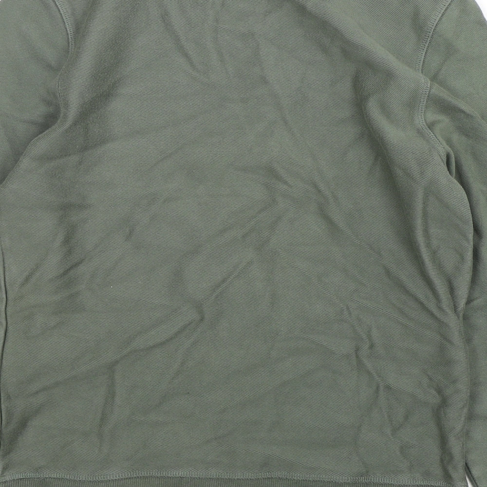 River Island Mens Green Cotton Pullover Sweatshirt Size S