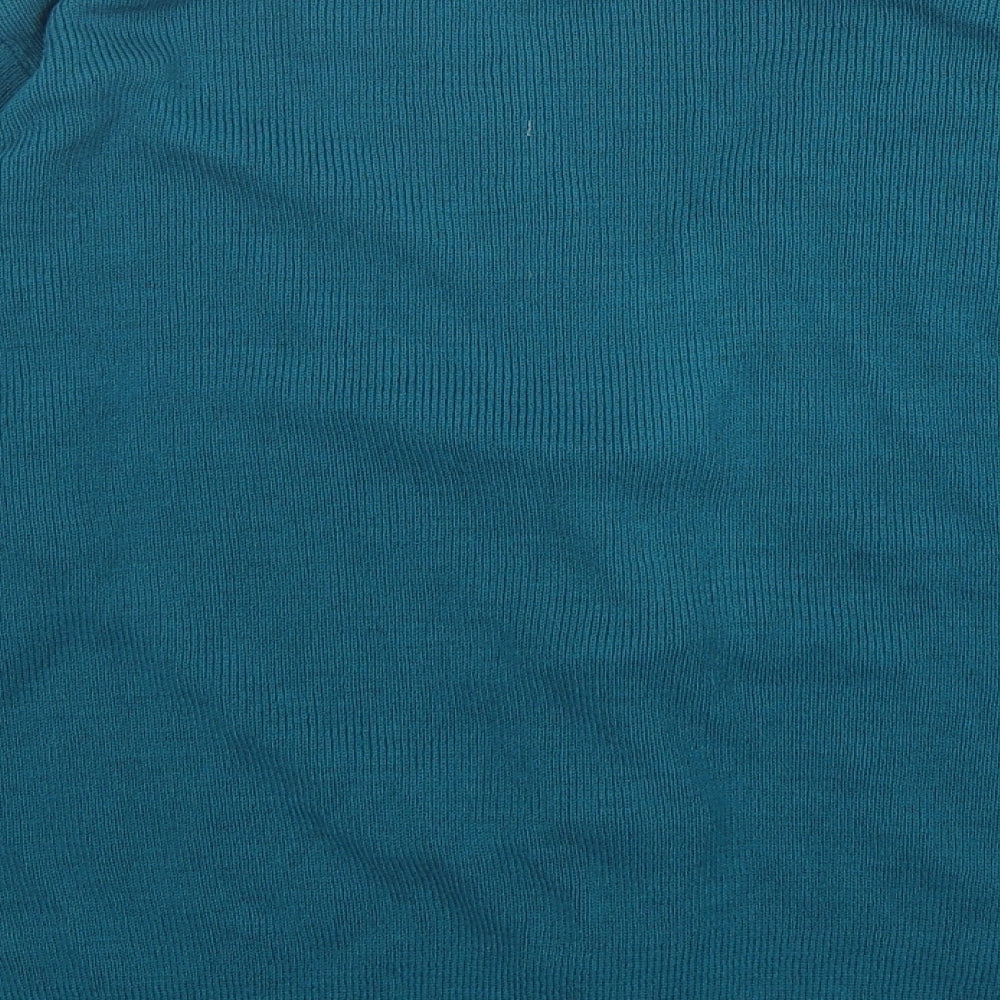 Amalina Womens Green V-Neck Acrylic Cardigan Jumper Size 12