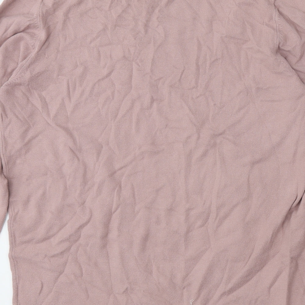 NEXT Womens Pink Round Neck Cotton Pullover Jumper Size M