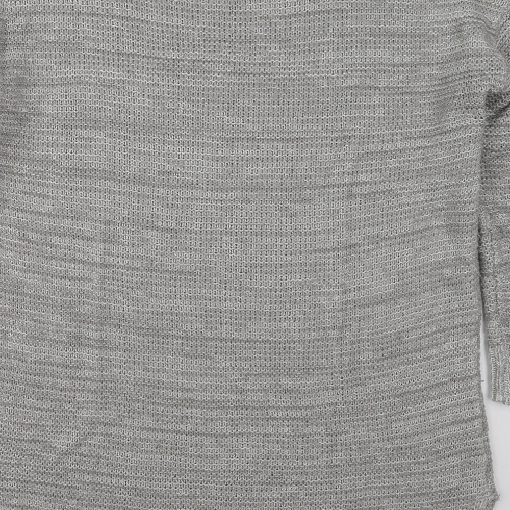 Papaya Womens Grey Crew Neck Acrylic Pullover Jumper Size M