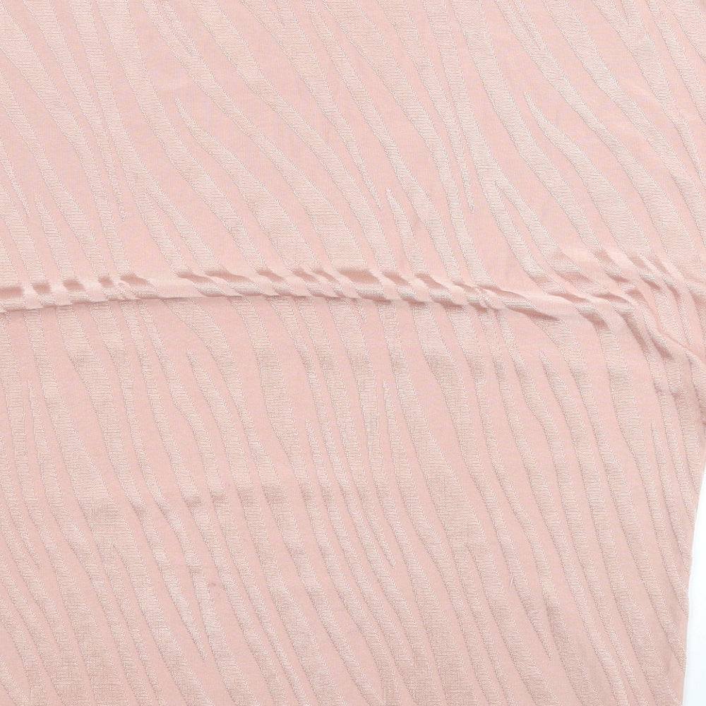 Dorothy Perkins Womens Pink Animal Print Polyester Basic T-Shirt Size 16 Round Neck