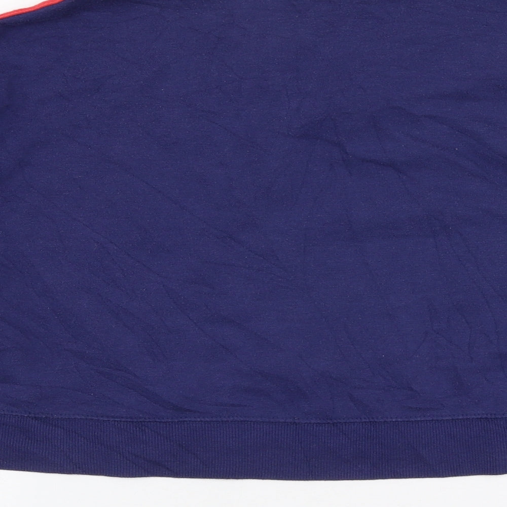 H&M Womens Blue Cotton Pullover Sweatshirt Size L Zip