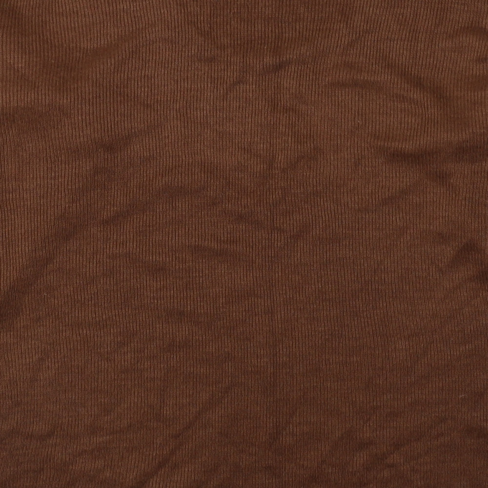 Dito Womens Brown V-Neck Acrylic Pullover Jumper Size 10