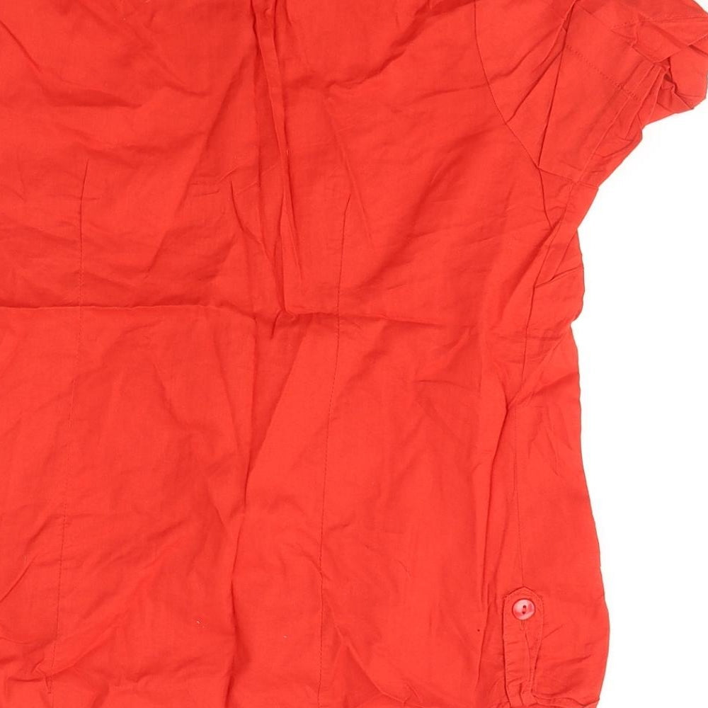 H&M Womens Red Cotton Basic T-Shirt Size 10 Round Neck