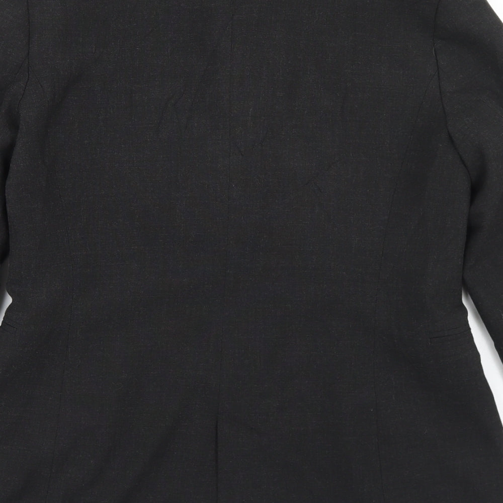 Zara Womens Grey Polyester Jacket Blazer Size 12