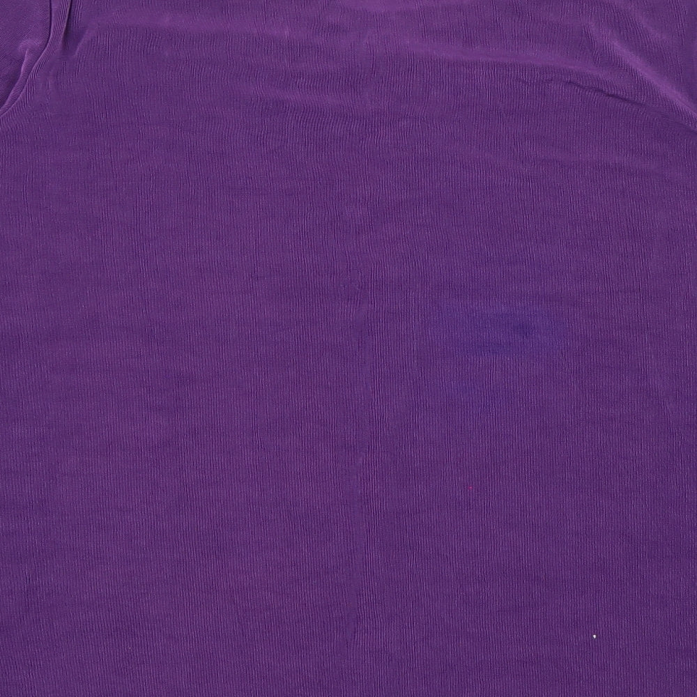 d&co Womens Purple Crew Neck Acetate Pullover Jumper Size 2XL
