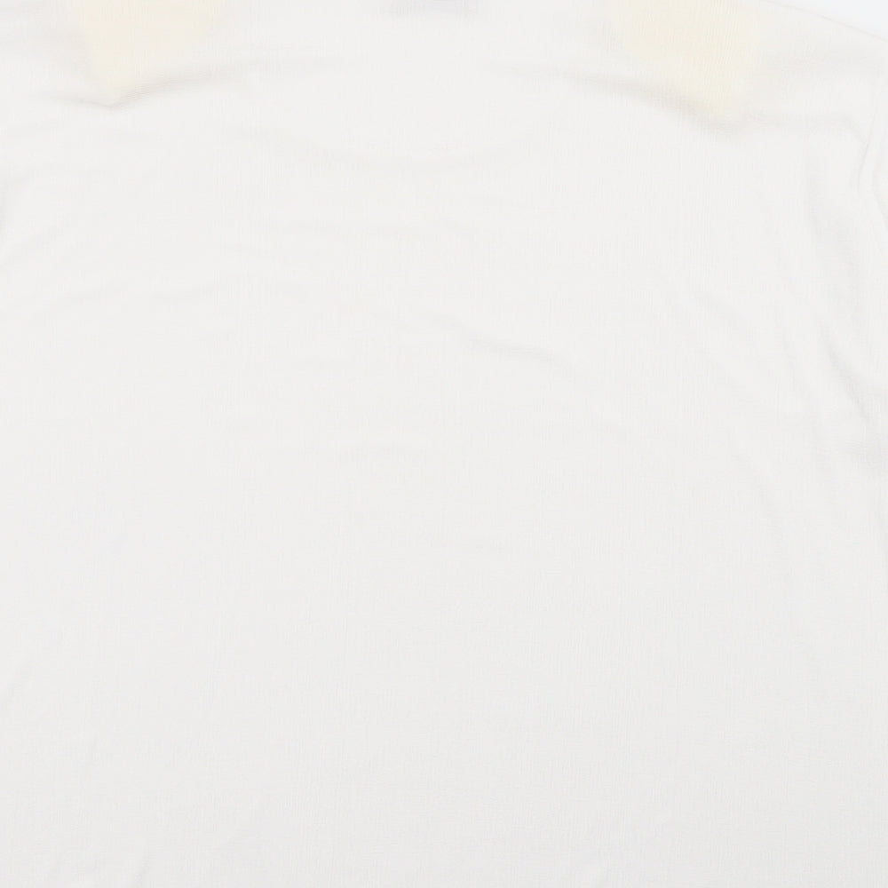 Rochelle Womens White Round Neck Polyester Pullover Jumper Size 2XL
