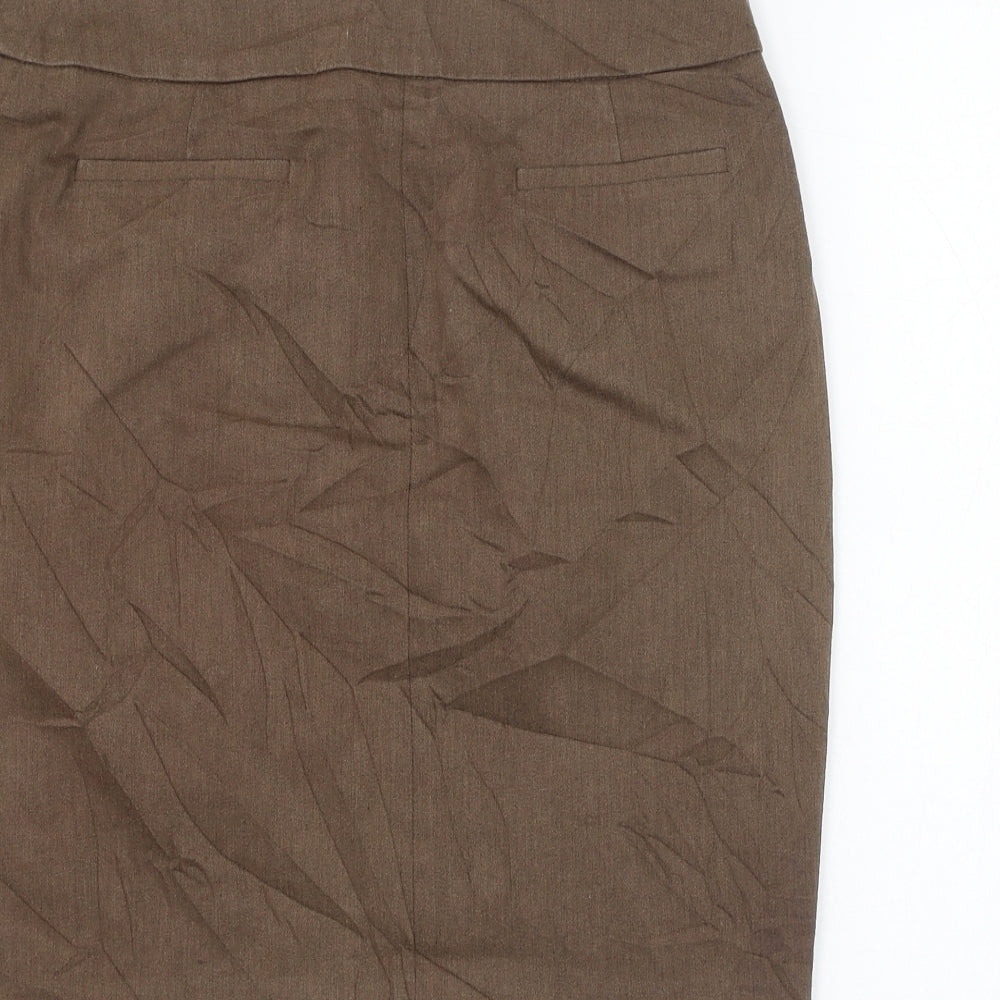 Jobis Womens Brown Cotton Straight & Pencil Skirt Size 12 Zip