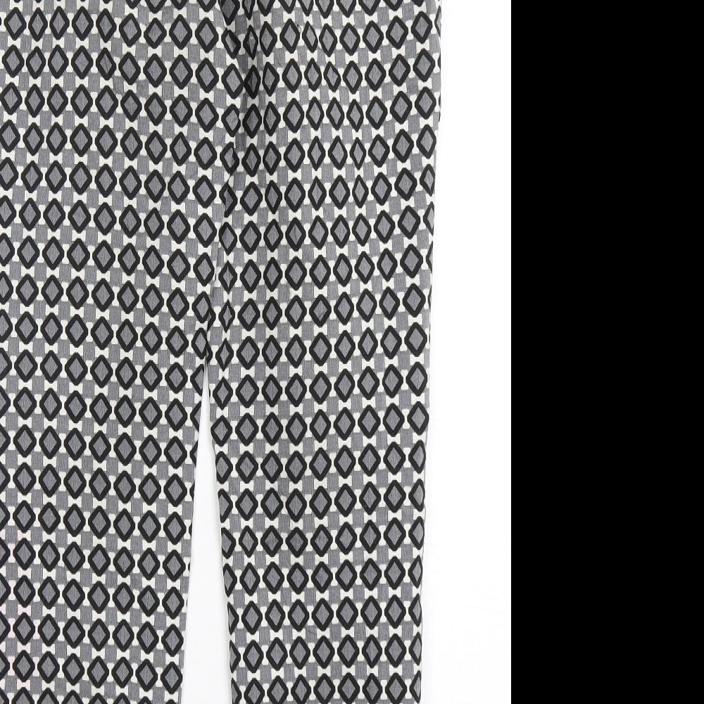 Jake's Womens Multicoloured Geometric Polyester Trousers Size 8 L29 in Regular