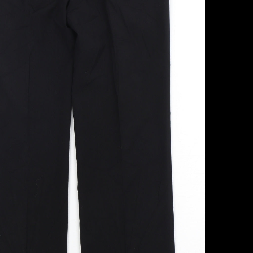 Marks and Spencer Womens Black Polyester Trousers Size 36 in L30 in Regular Zip