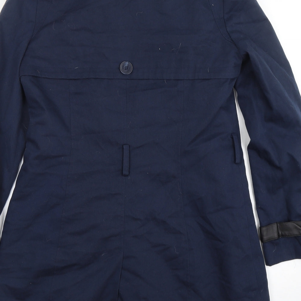 Atmosphere Womens Blue Overcoat Coat Size 10 Button